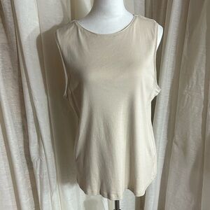 Karen Scott sleeveless cotton pullover in tan